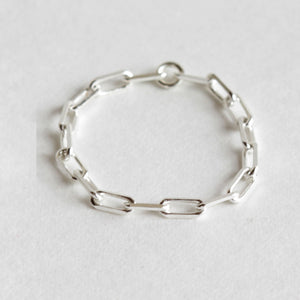 Paper clip sterling silver chain link ring is made of 925 sterling silver.  The perfect stacking ring.