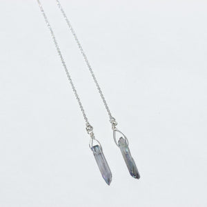 Super long sterling silver crystal threaders.   Shop them at Chains by Lauren.