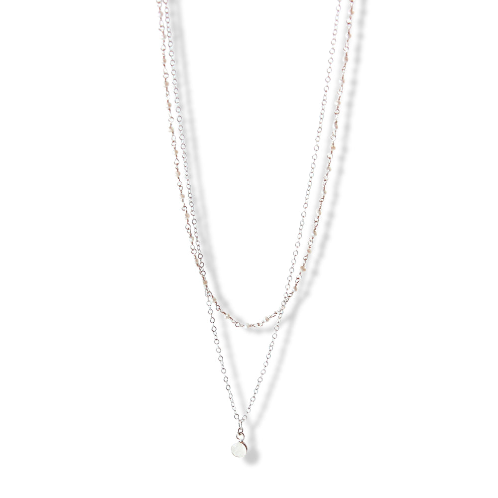 Silver Pearl Layering Necklace | Playa Blanca