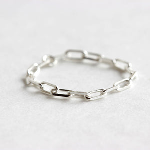 Delicate sterling silver chain link ring.  Perfect to stack or wear alone.  Available is a range of styles on chainsbylauren.us.