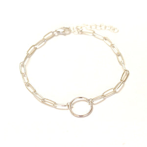 The perfect dainty silver paper clip chain charm bracelet.  Chains by Lauren