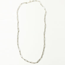 Silver paper clip chain necklace.  Handmade.  Chains by Lauren