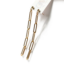Gold fill paper clip chain earrings by Chains by Lauren. Made from gold fill and perfect for sensitive skin. Found on chainsbylauren.us. Handmade. Chains by Lauren