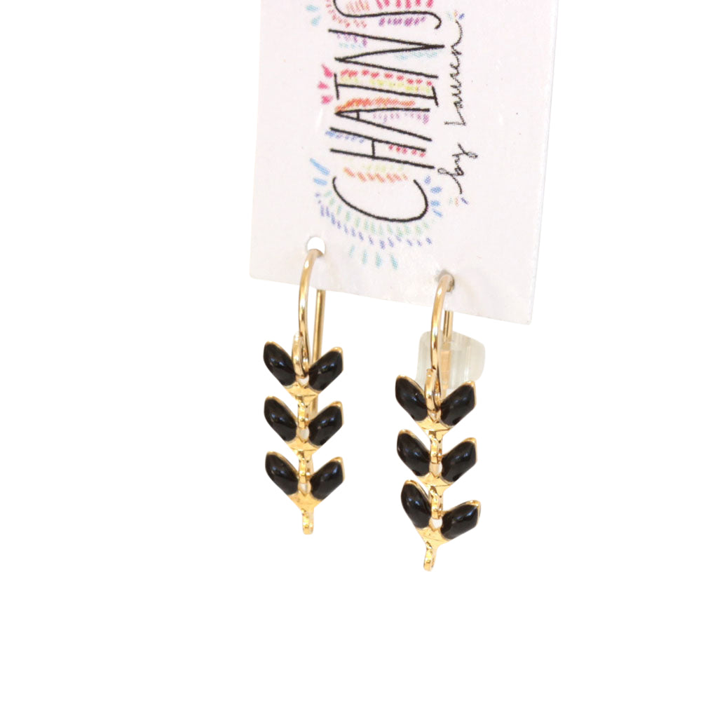 Tiny Grecian earrings made with gold hooks. Chains by Lauren