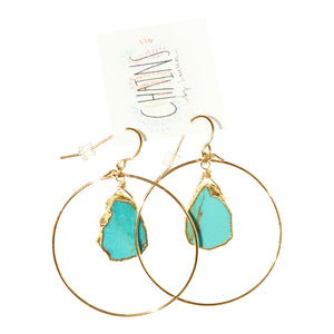 Mini turquoise hoop earrings found online at chainsbylauren.us