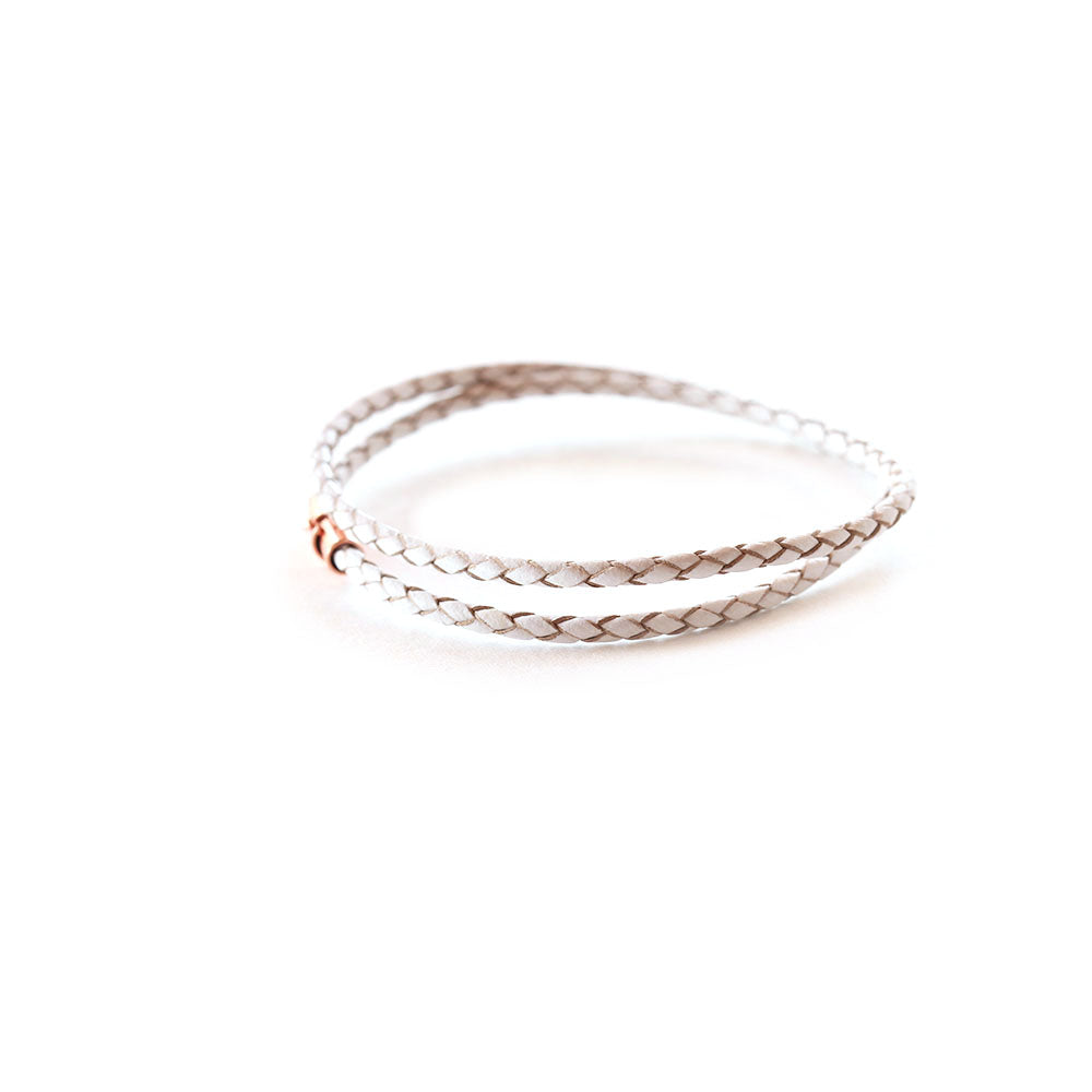 Women's simple double wrap leather bracelet.  Available in a range of sizes and colors.